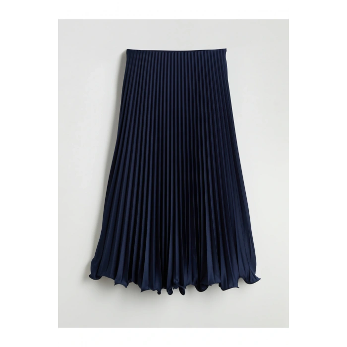 Beli Lastikli Şifon Kadın Pileli Etek