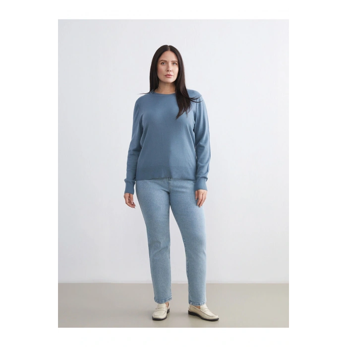 Beli Lastikli Slim Mom Kadın Jean Pantolon