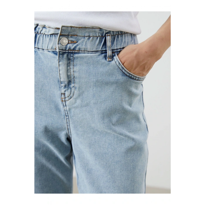 Beli Lastikli Slim Mom Kadın Jean Pantolon