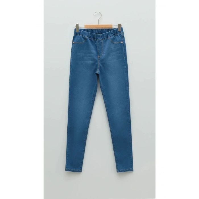 Beli Lastikli Super Skinny Fit Kız Çocuk Jean Pantolon