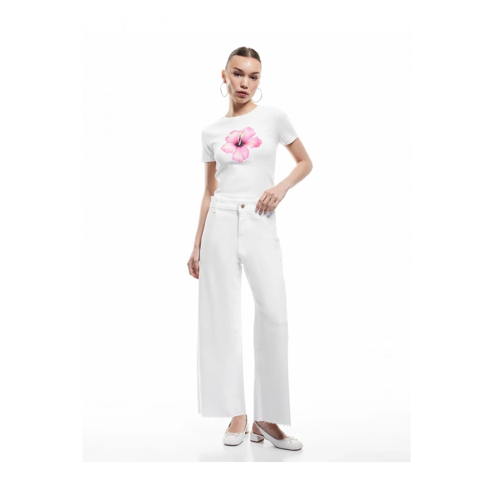 Beyaz Kadın Jean Pantolon 5SAL40007MW