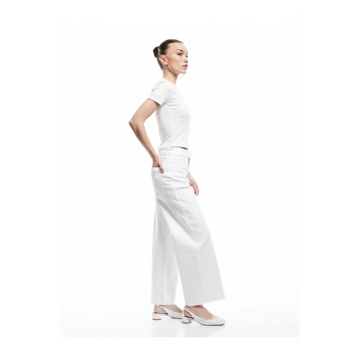 Beyaz Kadın Jean Pantolon 5SAL40007MW