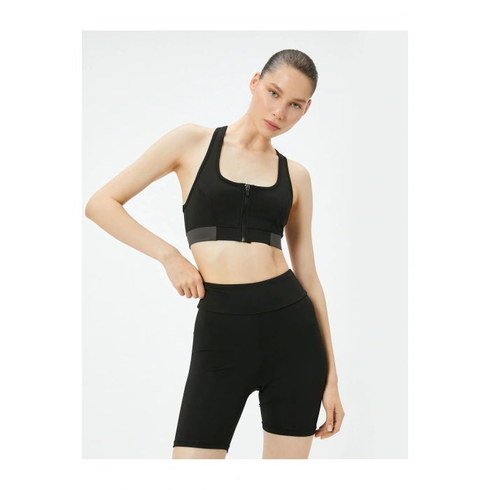 Biker Tayt Yüksek Bel Slim Fit İnterlok