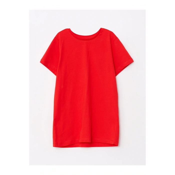 Bisiklet Yaka Basic Kısa Kollu Pamuklu Kız Çocuk Tişört