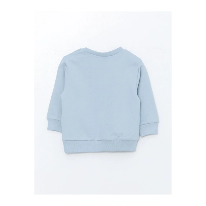 Bisiklet Yaka Baskılı Erkek Bebek Sweatshirt ve Eşofman Alt 2li Takım