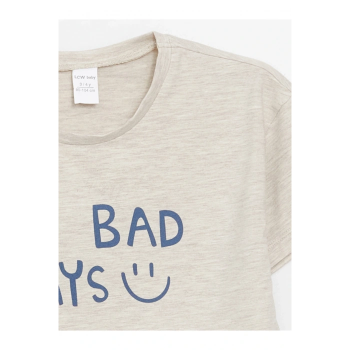 Bisiklet Yaka Baskılı Erkek Bebek Tişört