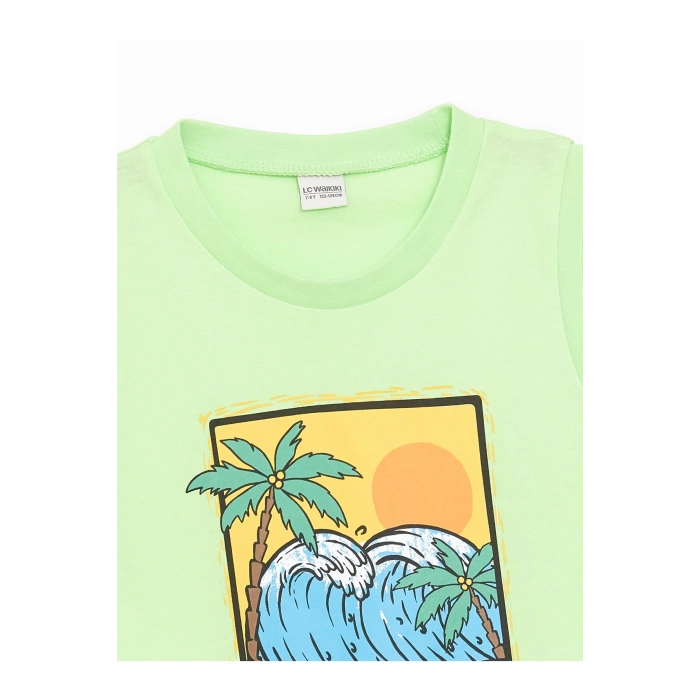 Bisiklet Yaka Baskılı Erkek Çocuk Atlet