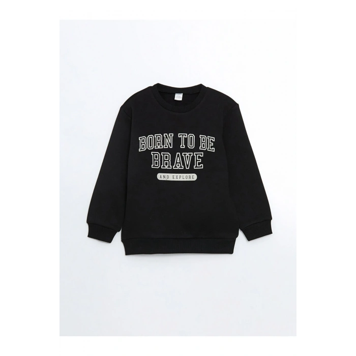 Bisiklet Yaka Baskili Erkek Cocuk Sweatshirt - W4fo10z1