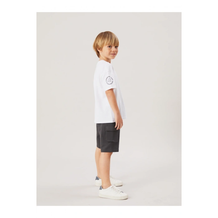 Bisiklet Yaka Baskılı Erkek Çocuk Tişört