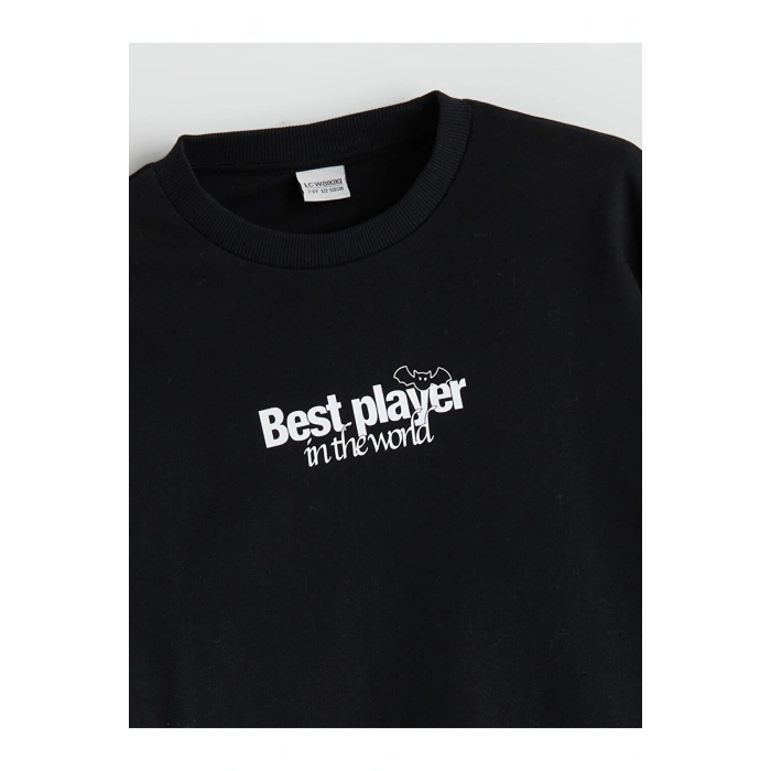 Bisiklet Yaka Baskılı Erkek Çocuk Tişört