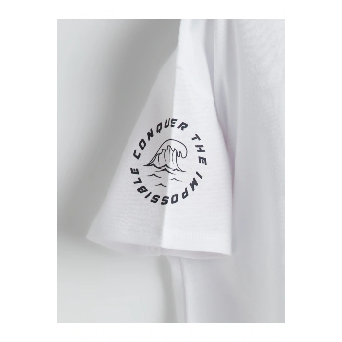 Bisiklet Yaka Baskılı Erkek Çocuk Tişört