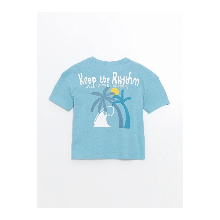 Bisiklet Yaka Baskılı Erkek Çocuk Tişört (S5)