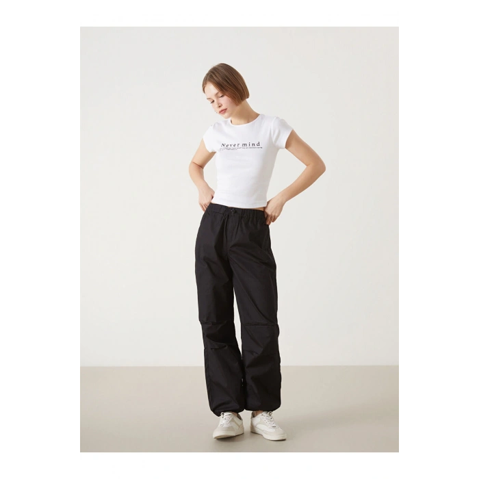 Bisiklet Yaka Baskili Kadin Tisort - S5GP10Z8