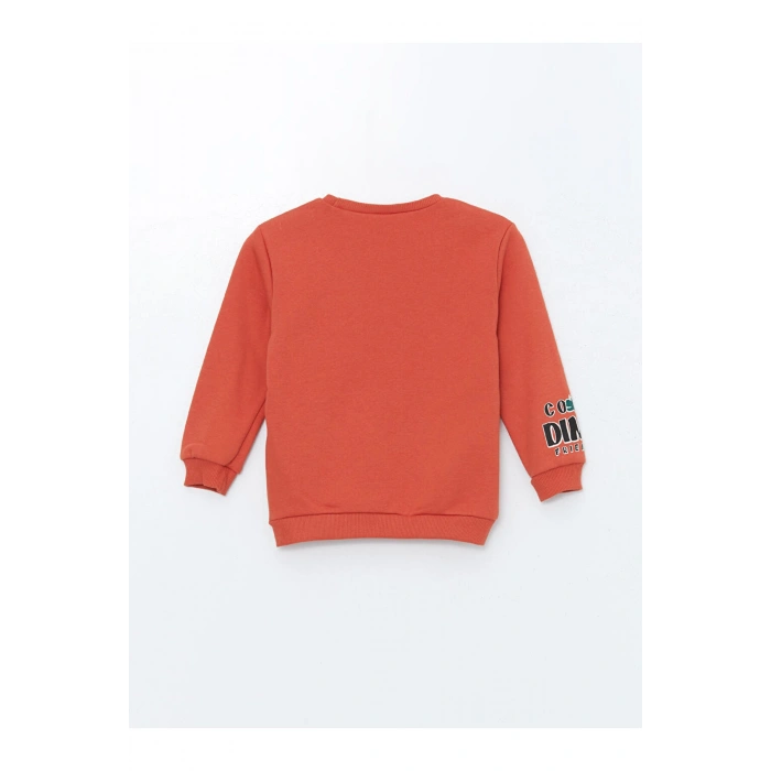 Bisiklet Yaka Baskılı Kalın Erkek Bebek Sweatshirt