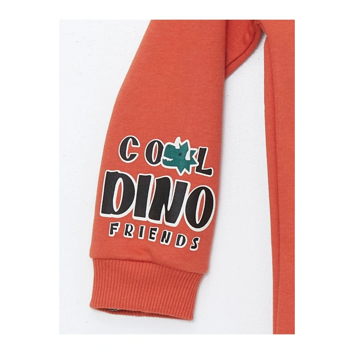 Bisiklet Yaka Baskılı Kalın Erkek Bebek Sweatshirt