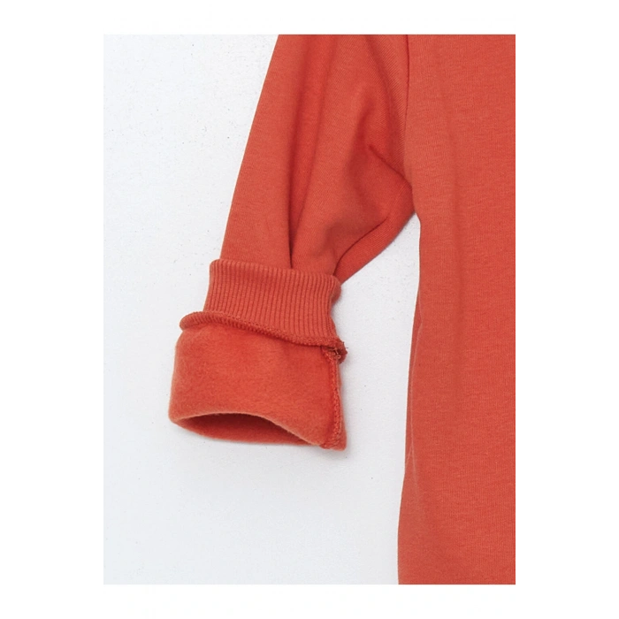 Bisiklet Yaka Baskılı Kalın Erkek Bebek Sweatshirt