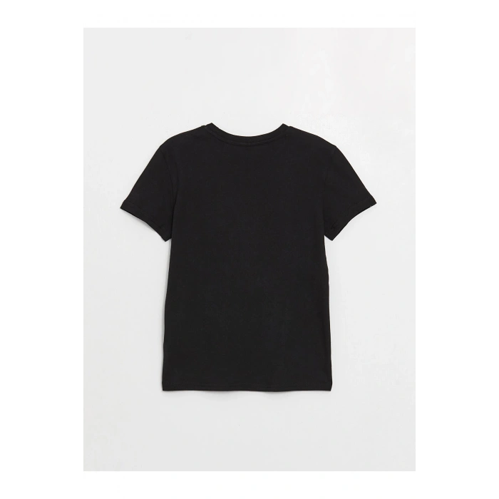 Bisiklet Yaka Baskılı Kısa Kollu Erkek Çocuk Tişört