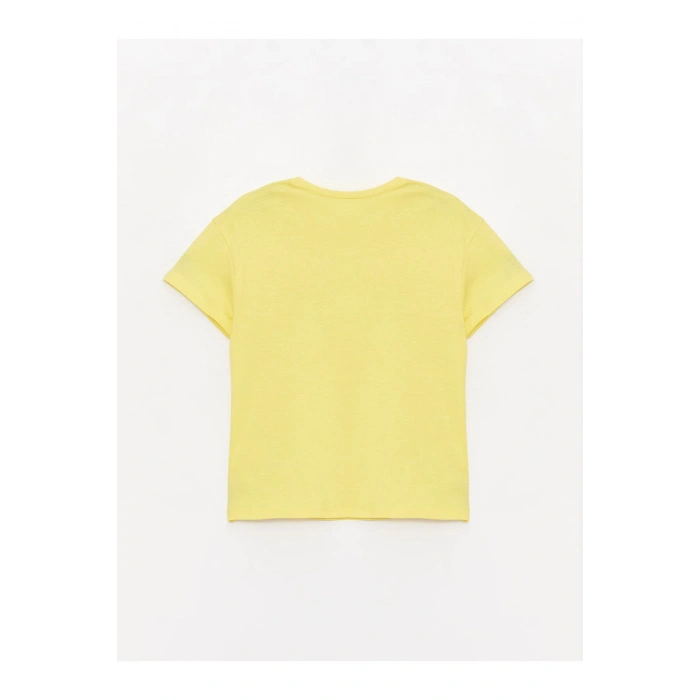 Bisiklet Yaka Baskılı Kısa Kollu Kız Bebek Tişört