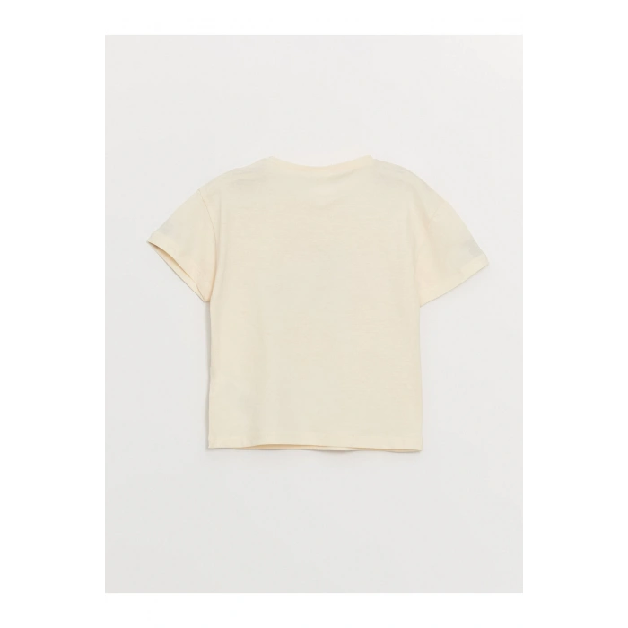 Bisiklet Yaka Baskılı Kısa Kollu Kız Bebek Tişört