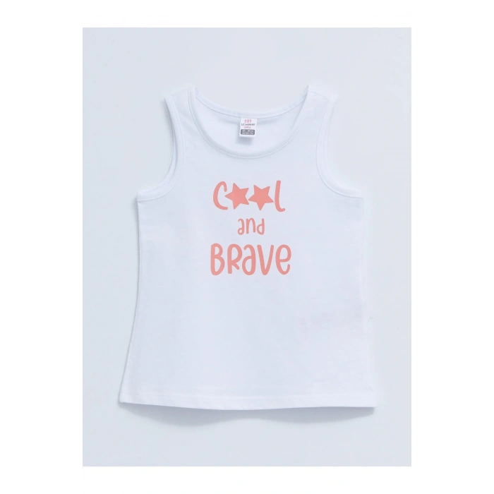 Bisiklet Yaka Baskılı Kız Bebek Atlet