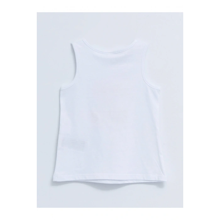 Bisiklet Yaka Baskılı Kız Bebek Atlet