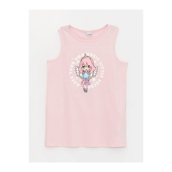 Bisiklet Yaka Baskılı Kız Çocuk Atlet