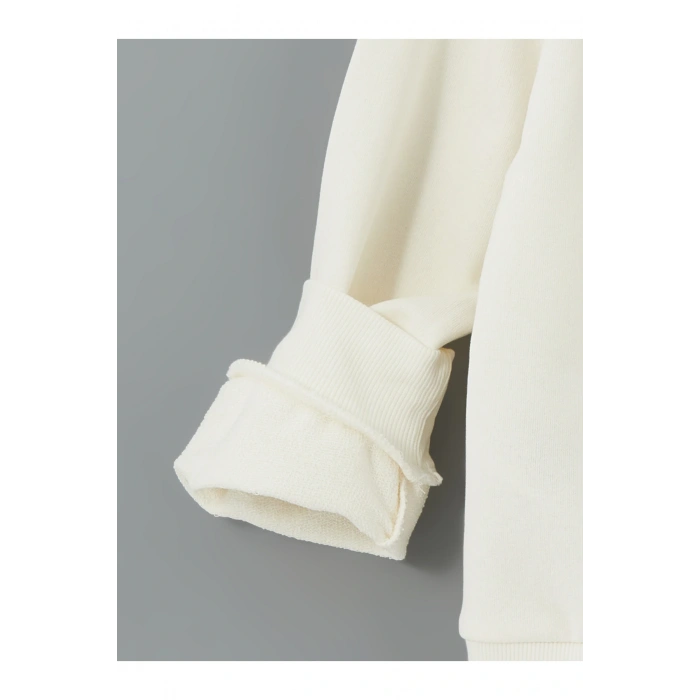 Bisiklet Yaka Baskılı Kız Çocuk Sweatshirt