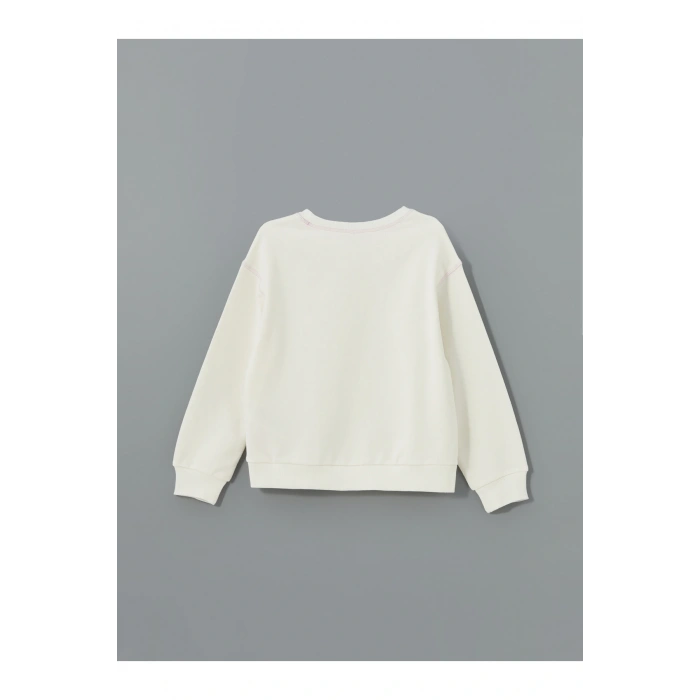 Bisiklet Yaka Baskılı Kız Çocuk Sweatshirt