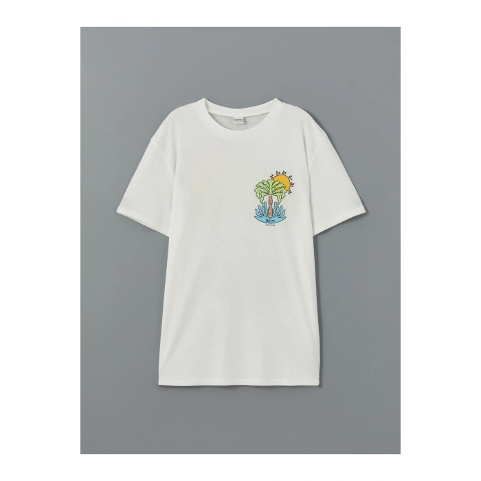 Bisiklet Yaka Baskılı Penye Erkek Çocuk Tişört