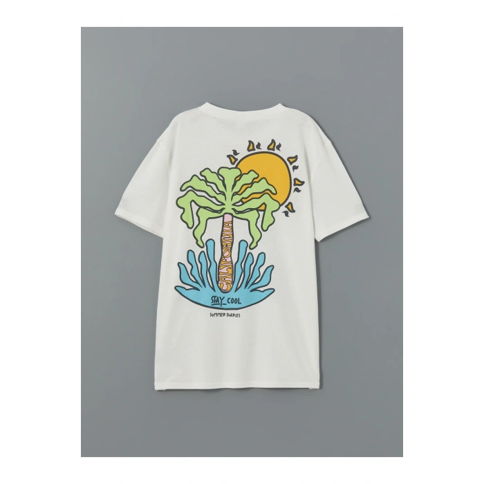 Bisiklet Yaka Baskılı Penye Erkek Çocuk Tişört