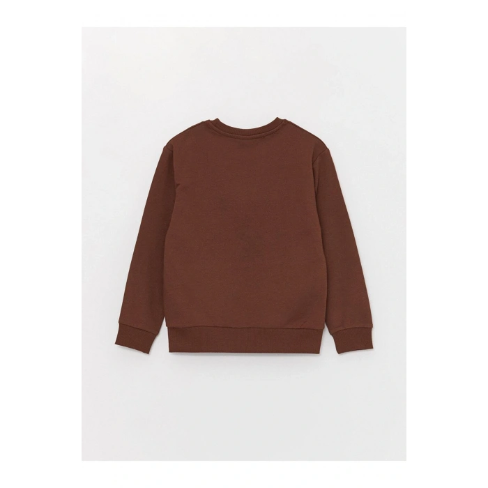 Bisiklet Yaka Baskılı Uzun Kollu Erkek Çocuk Sweatshirt