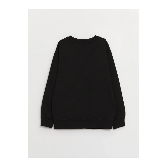 Bisiklet Yaka Baskılı Uzun Kollu Erkek Çocuk Sweatshirt