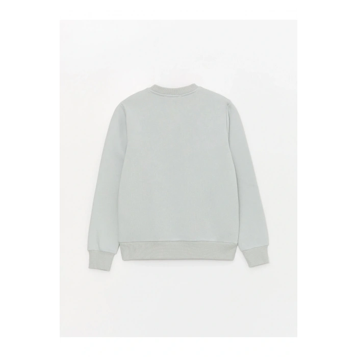 Bisiklet Yaka Baskılı Uzun Kollu Kadın Sweatshirt