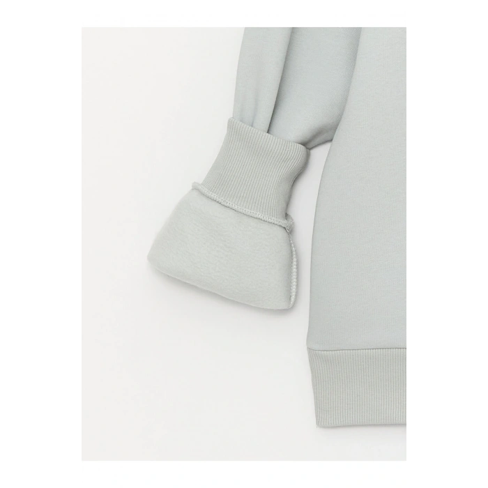 Bisiklet Yaka Baskılı Uzun Kollu Kadın Sweatshirt