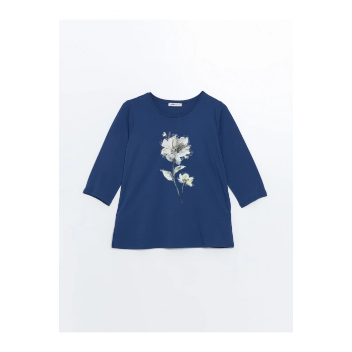 Bisiklet Yaka Çiçekli Kadın Bluz