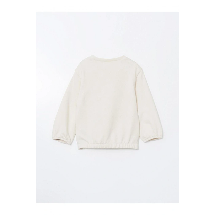 Bisiklet Yaka Çiçekli Kız Çocuk Sweatshirt ve Tayt Pantolon 2li