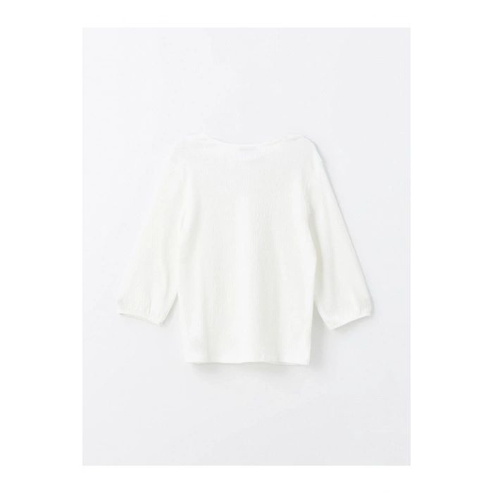 Bisiklet Yaka Çiçekli Uzun Kollu Kadın Bluz