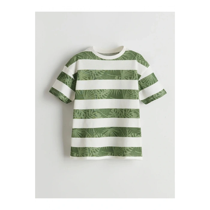 Bisiklet Yaka Çizgili Penye Erkek Çocuk Tişört