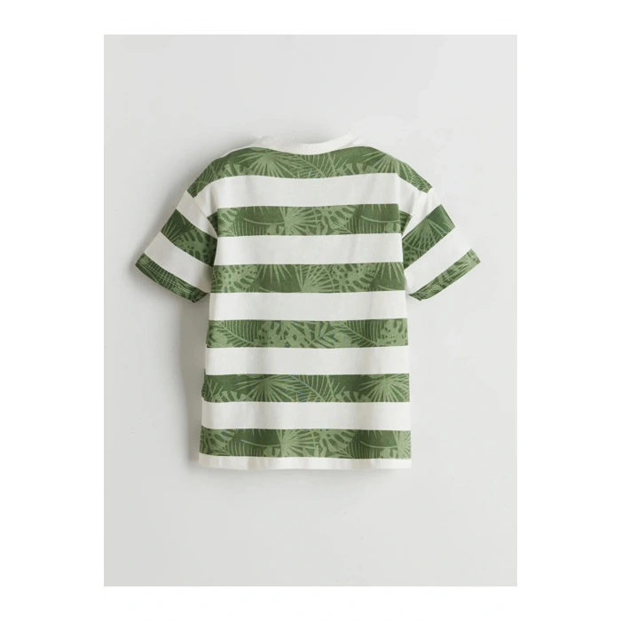 Bisiklet Yaka Çizgili Penye Erkek Çocuk Tişört