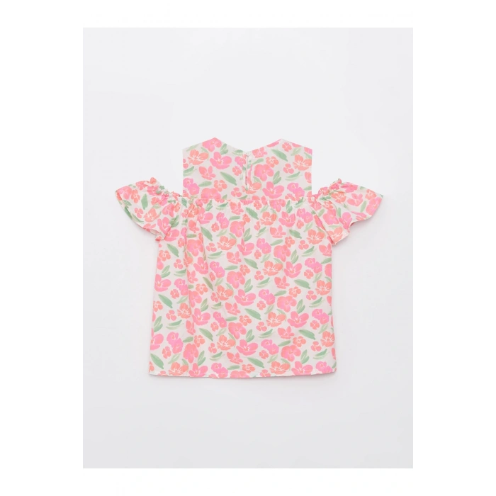 Bisiklet Yaka Desenli Poplin Kız Çocuk Bluz