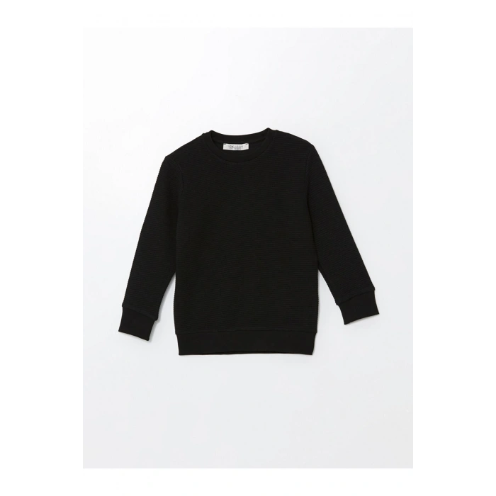 Bisiklet Yaka Dokulu Erkek Cocuk Sweatshirt - W4CA36Z4