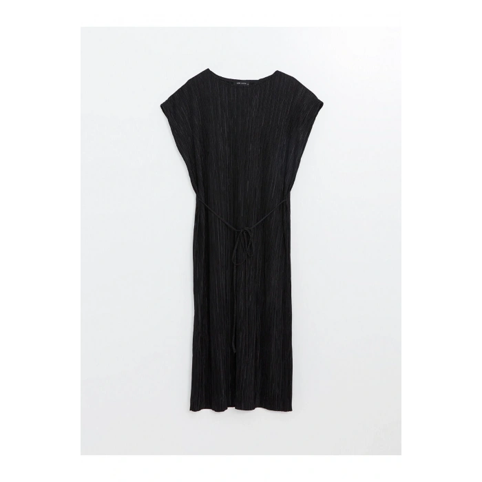 Bisiklet Yaka Dokulu Kadın Elbise