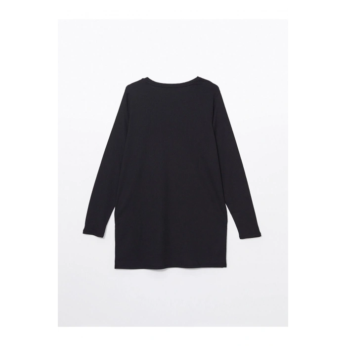 Bisiklet Yaka Dokulu Kadın Tunik