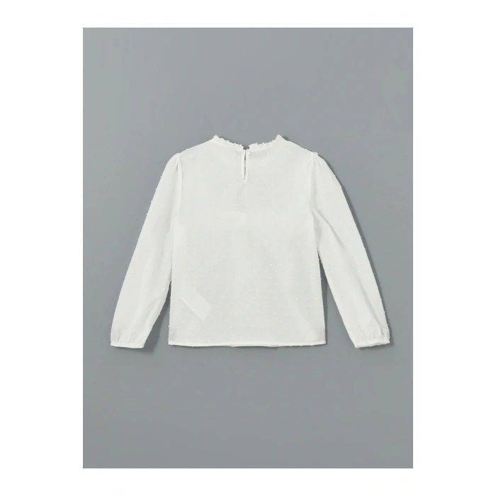 Bisiklet Yaka Dokulu Kız Çocuk Bluz