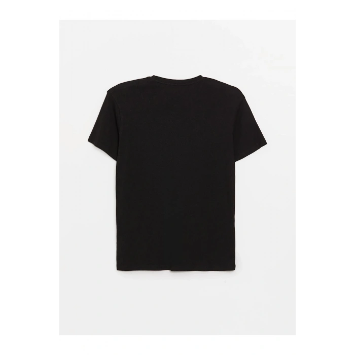 Bisiklet Yaka Düz Kısa Kollu Kadın Tişört