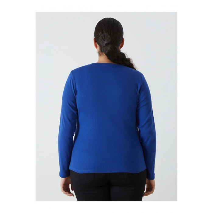 Bisiklet Yaka Düz Uzun Kollu Kadın Body