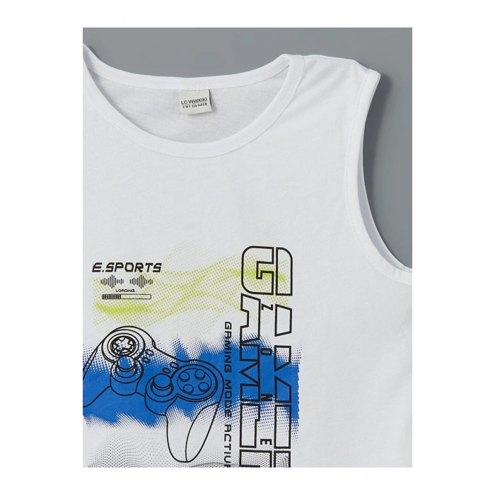 Bisiklet Yaka Erkek Çocuk Atlet Ve Deniz Şortu (S5)