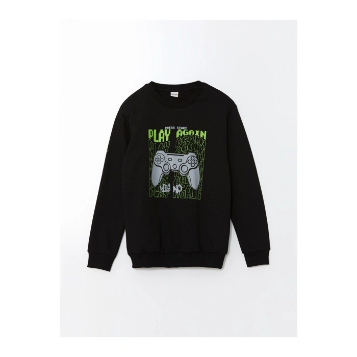 Bisiklet Yaka Erkek Çocuk Sweatshirt