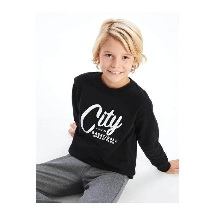 Bisiklet Yaka Erkek Çocuk Sweatshirt