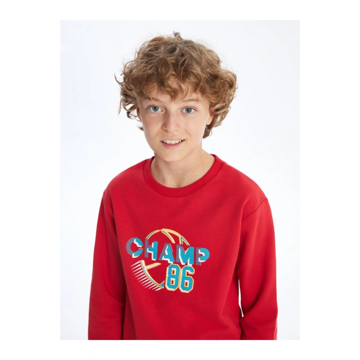 Bisiklet Yaka Erkek Çocuk Sweatshirt